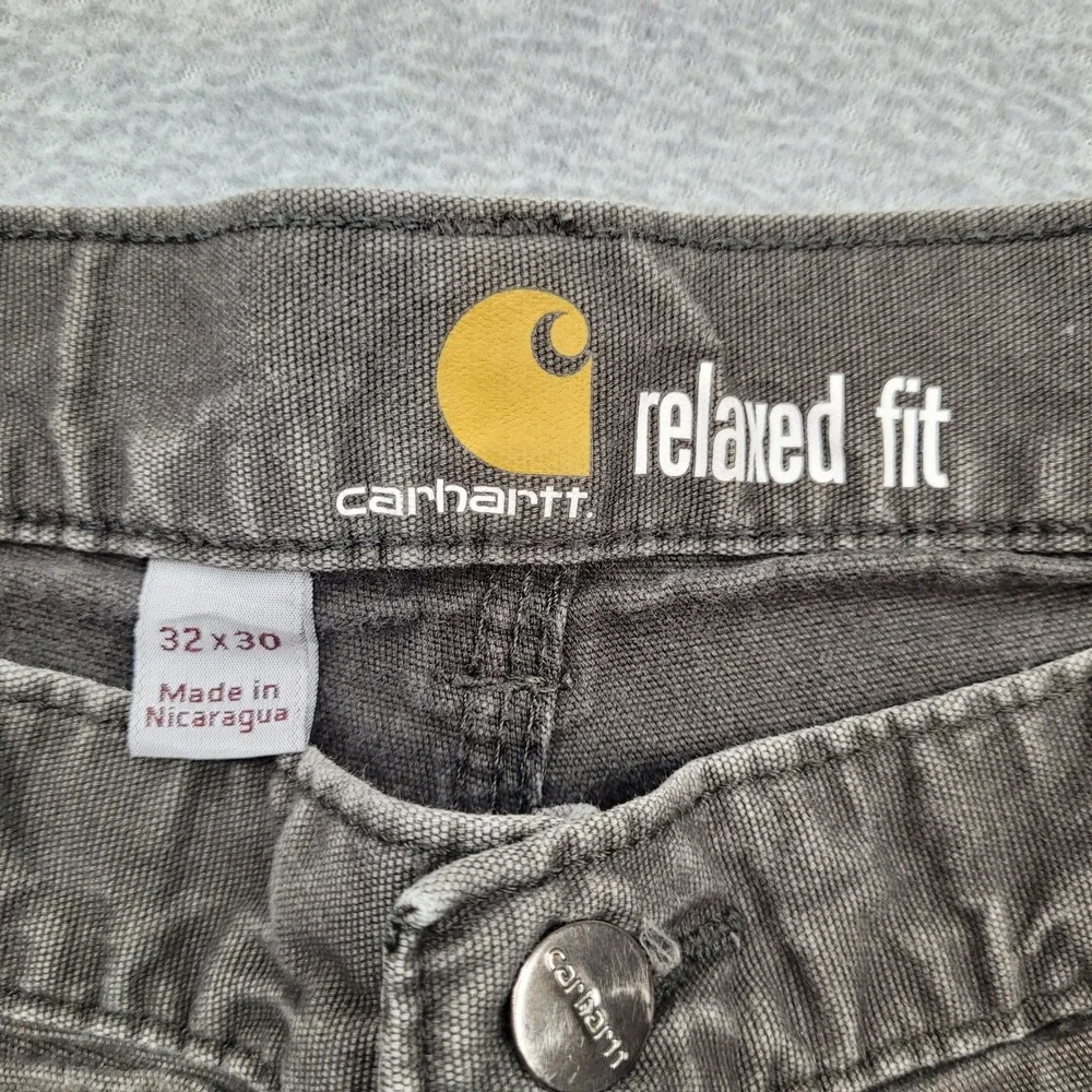 Carhartt Utility Pants Mens 32x30 Gray Relaxed Fit Rugged Flex Rigby 102291-306